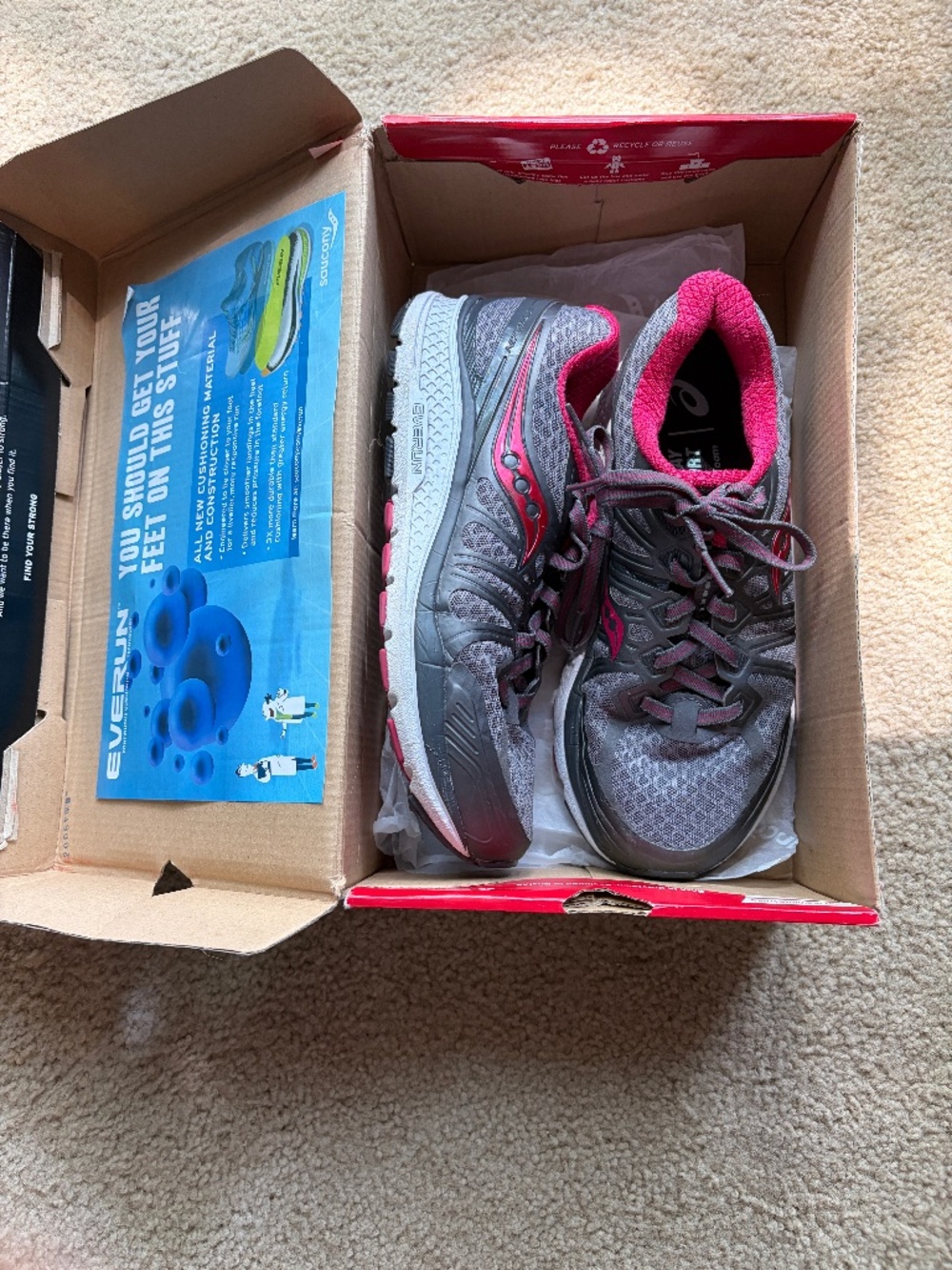 Saucony Echelon 6 Women’s Running Shoes Grey/Pink - With Box (Size 7.5)